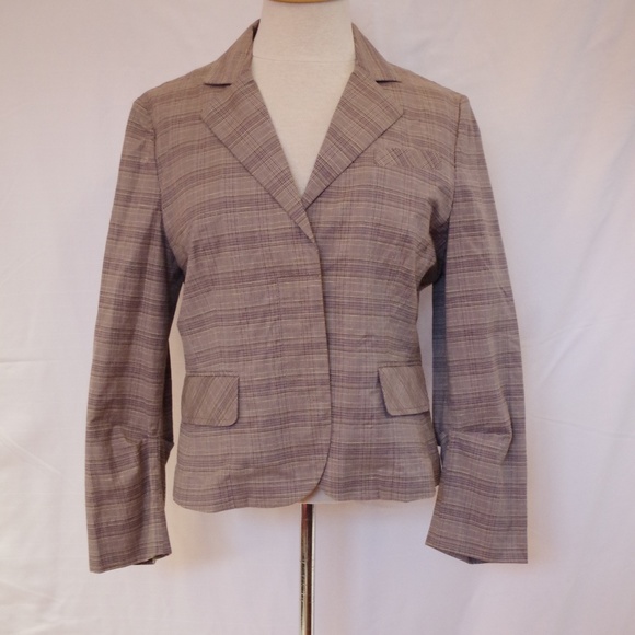 BCBG Cotton/Linen Blend Casual Plaid Blazer- Sz. Med. - Picture 2 of 6